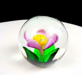 Dynasty Gallery Heirloom Collectibles Pink Pansy 2 7/8 " Paperweight Orig Sticker