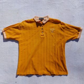 Vintage Tennessee Vols Polo Shirt Adult Large Striped Orange Ncaa Football Mens