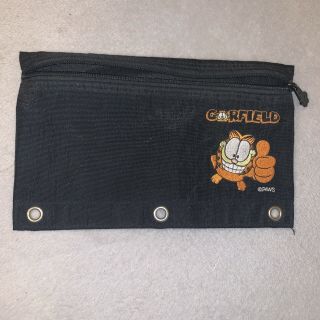 Vintage Garfield Vinyl Pencil Bag Pouch Three Ring Binder School Supplies
