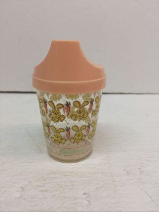 Vintage 1990’s Gerber Graduates Sippy Cup Bunnies And Carrots