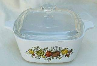 Vtg Spice Of Life Corning Ware 2 3/4 Cup Casserole Dish Bakeware P - 43 - B W/lid