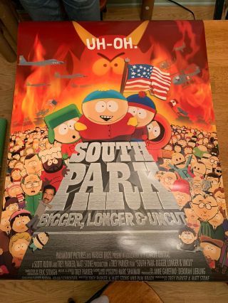 South Park: Bigger,  Longer,  & Uncut 1999 Movie Poster Cond