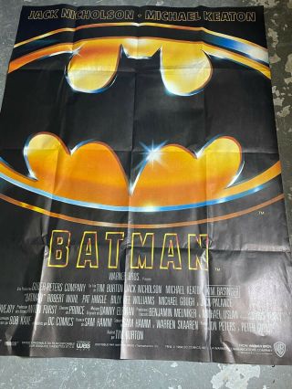 Batman The Movie 1989 Very Large French Folded Promo Poster - Bus Stop 45x62