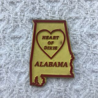 Hart Of Dixie Alabama State Vintage Rubber Travel Souvenir Fridge Magnet