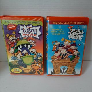 The Rugrats Movie & Rugrats In Paris Movie Vhs Orange Cassette Vintage