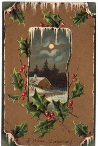 Vintage Postcard Christmas Greeting Post Mrs Geo S Drake Benton Harbor Michigan