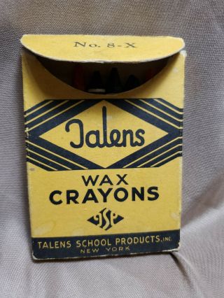 Talens School Products Wax Crayons Vtg Collectable