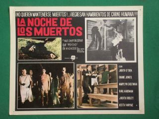 Night Of The Living Dead Horror Zombies George A,  Romero Mexican Lobby Card