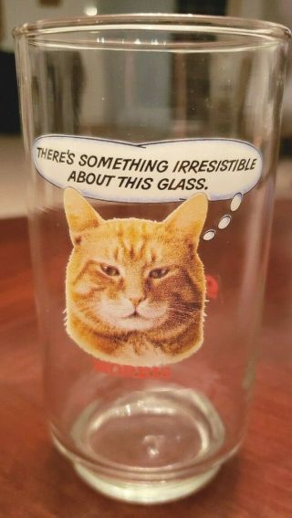 Vintage 5 " Tall Morris The Cat 9 Lives Something Irresistible Drinking Glass