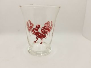 Eight Vintage Libbey Red Rooster Cordial Cocktail Glasses Retro Stemware Barware