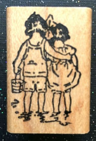 Vintage Rubber Stamp " Love At The Sea Shore " By Abracadada 1 31/2 X 1 "