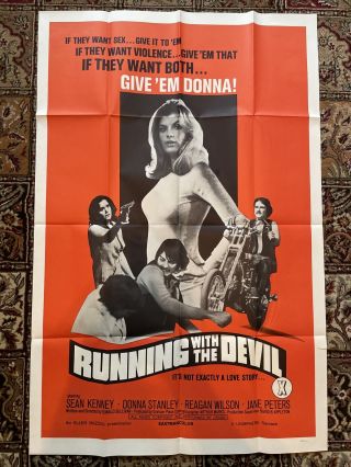 Running With The Devil 1973 Adult Film.  One Sheet Poster