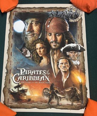 Pirates Of The Caribbean Curse Of Black Pearl Gabz 18x24 11/100 Scratch And Dent