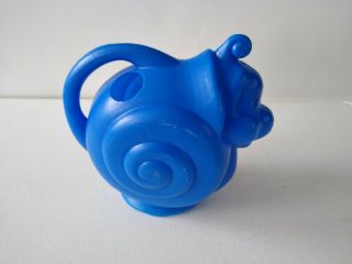 Vintage Amloid Blue Plastic Snail Watering Can,  Small 6 " Tall