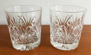 (2) Marquis Waterford " Brookside " Cut Crystal Dof Double Old Fashioned Glasses