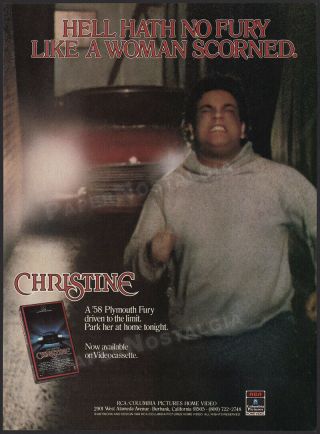 Christine_original 1984 Print Ad / Advert_john Carpenter_stephen King_58 Fury