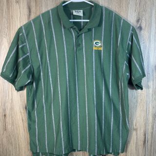Vintage 90s Green Bay Packers Lee Sport Polo Shirt Vertical Stripes Men 