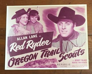 Oregon Trail Scouts Fan Card 8 X 10 Allan Lane As Red Ryder