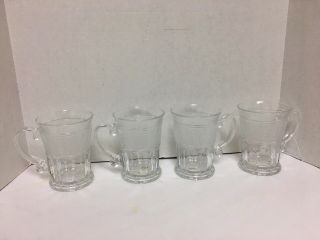 Nib Crystal Clear Studios Athens Set Of 4 Mugs Frosted Style 329958 Japan