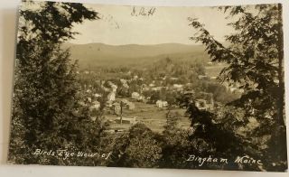 Vintage Postcard Real Photo Birdseye View Of Bingham Maine Rppc