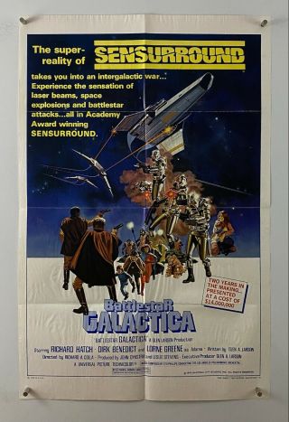 Battlestar Galactica Movie Poster (fair) One Sheet 1978 Sci - Fi 6502