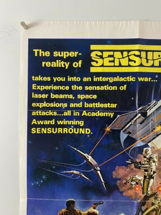 BATTLESTAR GALACTICA Movie Poster (Fair) One Sheet 1978 Sci - Fi 6502 2