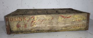 Vintage Yellow Coca Cola Wooden Crate Bottle Carrier Chattanooga 1961
