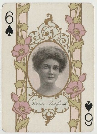 Marie Deforest Vintage 1908 The Stage 65x Playing Card - Theatre Actress 6s