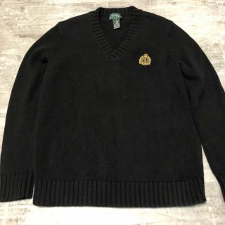 Vtg Men’s Ralph Lauren V - Neck 100 Cotton Sweater Pullover Crown Crest Small S