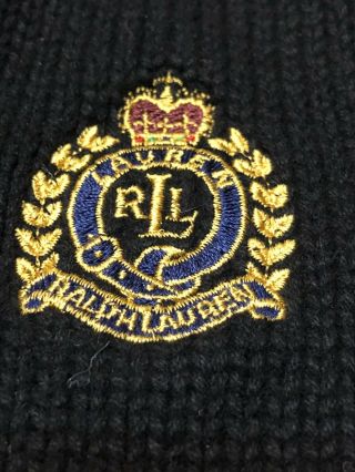 VTG Men’s Ralph Lauren V - Neck 100 Cotton Sweater Pullover Crown Crest Small S 3