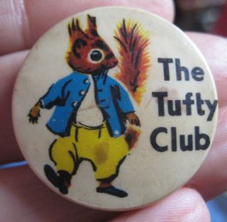 The Tufty School Road Safety Club Vintage 1970s Members Tin Pin Badge