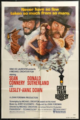The Great Train Robbery Sean Connery Orig 1979 Ff 1 - Sheet Movie Poster 27 X 41