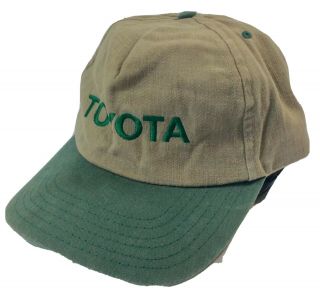 Vintage Toyota Automobile Strapback Cap Hat 90s Adult Size Usa Canvas Adjustable