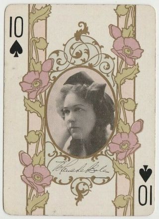 Blanche Bates Vintage 1908 The Stage 65x Playing Card - Theatre Actress 10s