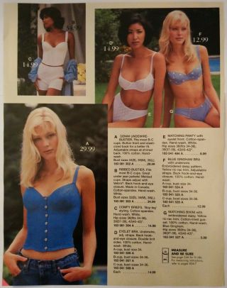 1996 Vintage PAPER PRINT AD full - figure lingerie bra brief bustier underwear 2