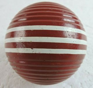 Vintage Forster Red Croquet Ball 3 Stripe Ribbed 11 1/4 " Circumference