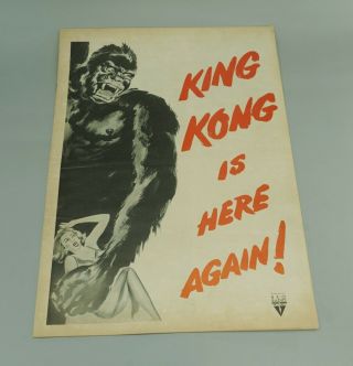 1943 King Kong And I Walked With A Zombie Movie Pressbook 12 " X 18 " Rko