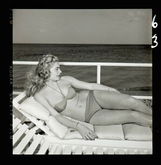 Nadia Sanders 1950s Bunny Yeager Archive 2 1/4 Camera Negative Bikini Pinup