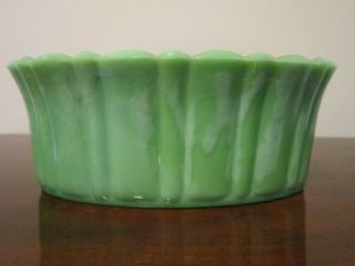 Vintage Akro Agate Jadeite Green Slag Glass Oval Planter 654 Usa