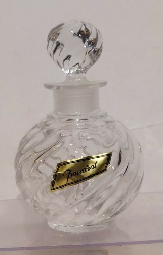 Vintage Baccarat Crystal Perfume Bottle 4.  5 ".  Label.  Nr