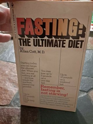 Vintage Fasting The Ultimate Diet By Allan Cott M.  D.  Paperback 1975 Acceptable