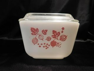 Vintage Pyrex Pink Gooseberry Refrigerator Dish With Lid - 1.  5 Cup 501 - Ec