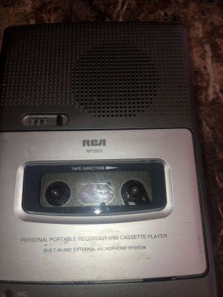 Vtg Rca Model Rp3503 - A Personal Portable Cassette Tape Recorder Player Bundle P