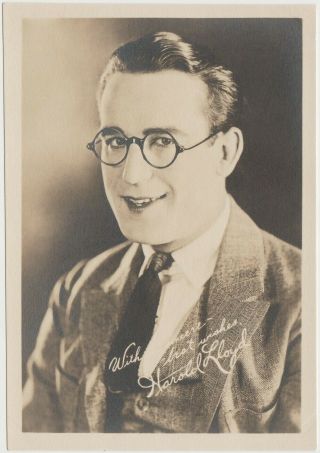Harold Lloyd Vintage 1920s Era 5x7 Fan Photo - Film Star