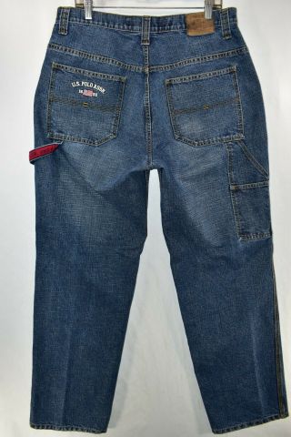 Vintage Us Polo Assn Carpenter Spell Out Jeans Mens Size 36x34 Blue Meas 35x33.  5