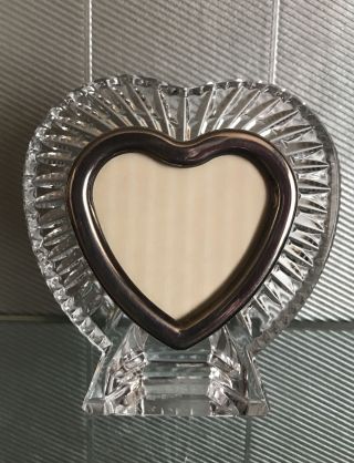 Vintage Waterford Heart Shaped Picture Frame Signed And Etched 1945