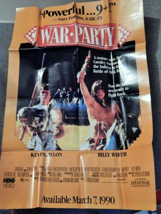 War Party (video Dealer 40 X 27 Poster,  1990s) Billy Wirth,  Kevin Dillon,  Rare