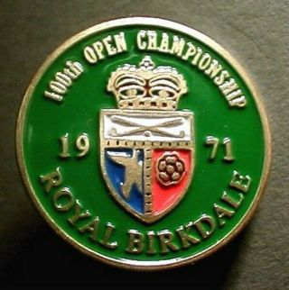 1971 Vintage British Open Hand Painted Embossed Old Golf Ball Marker 1 " Coin