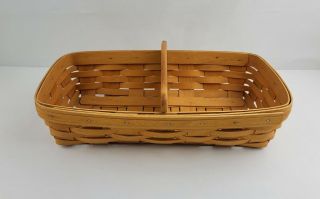 Vintage Longaberger Handwoven Cracker Basket Plain Single Wooden Divider
