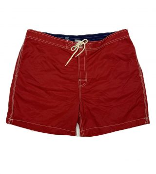 Vtg Polo Ralph Lauren Men Size Xxl (meas 38x6) Red Swim Trunks